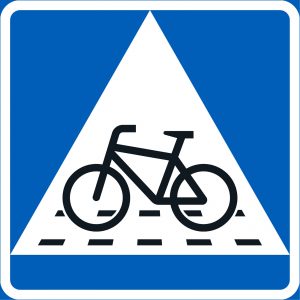 Väistämisvelvollisuus pyöräilijän tienylityspaikassa liikennemerkki