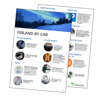 Finland by car -esite kuvana
