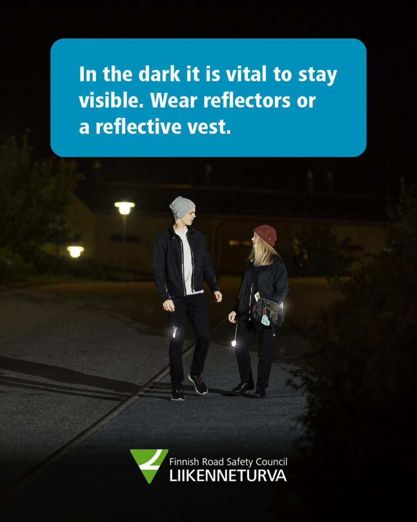 Two walkers with reflectors