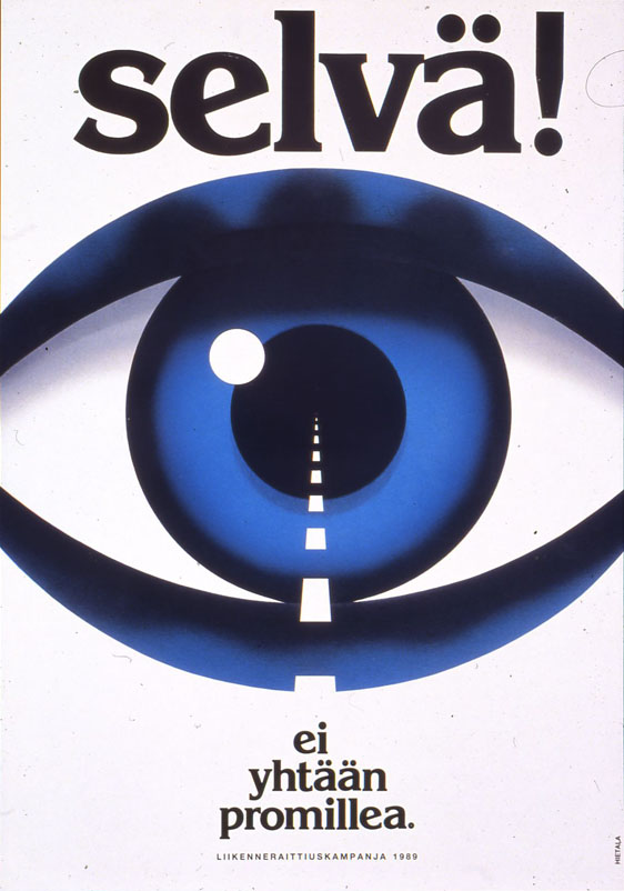 Selvä - ei yhtään promillea -kampanjajuliste vuodelta 1989.