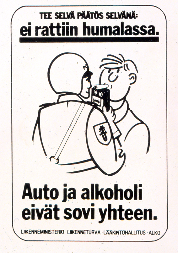 Tee selvä päätös selvänä - kampanjajuliste 1970-luvulta. 